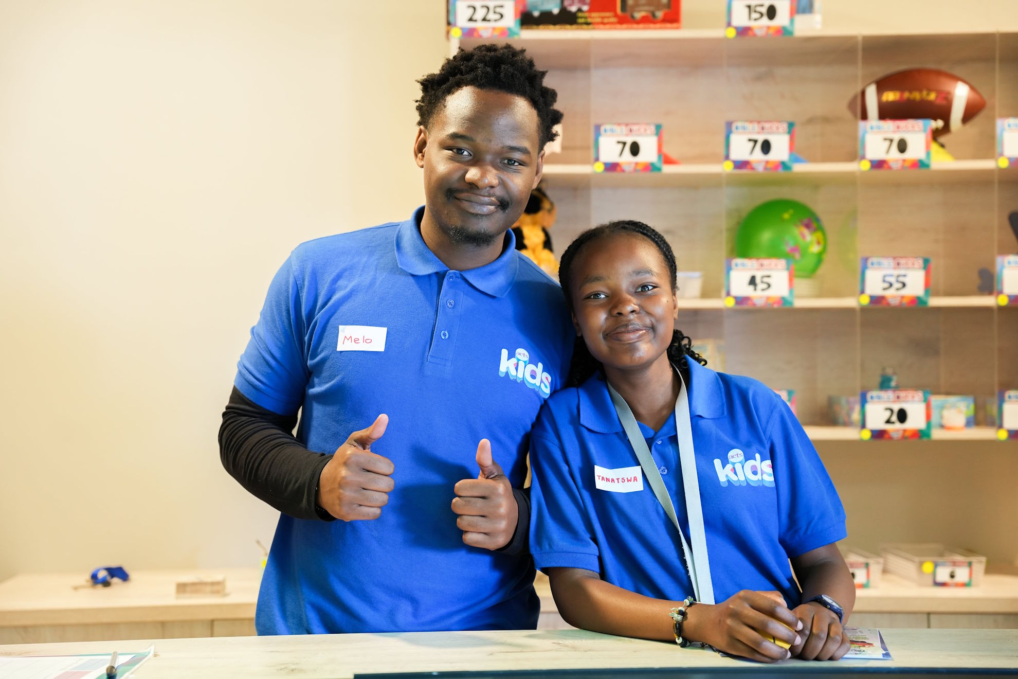 Friendly guest services team welcoming families